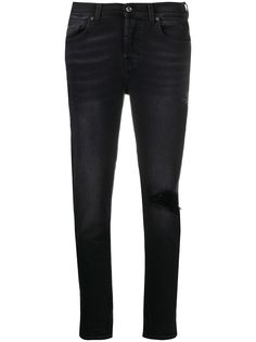 7 For All Mankind укороченные джинсы с эффектом потертости