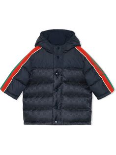 Gucci Kids пуховик с узором GG
