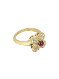 Van Cleef & Arpels золотое кольцо Alhambra с бриллиантами