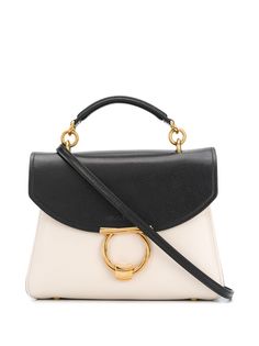 Salvatore Ferragamo двухцветная сумка-тоут с декором Gancini