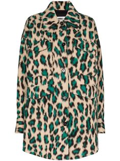 MM6 Maison Margiela однобортное пальто с леопардовым принтом