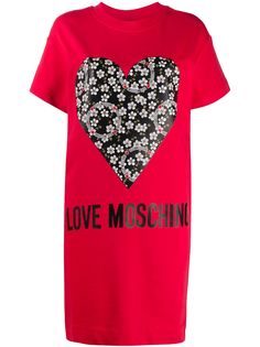 Love Moschino платье-футболка с принтом и логотипом