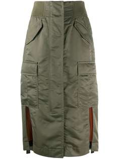 sacai юбка миди с карманами карго