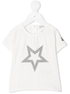 Moncler Enfant футболка с вышивкой