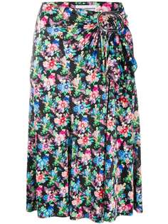 Paco Rabanne юбка миди с цветочным принтом