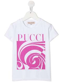 Emilio Pucci Junior футболка с принтом и блестками