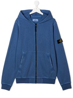 Stone Island Junior бомбер с нашивкой-логотипом