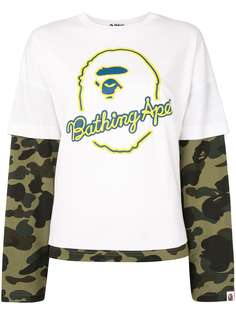 A BATHING APE® многослойная футболка с камуфляжным принтом Bape