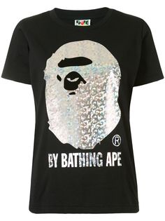 A BATHING APE® футболка с голографическим логотипом
