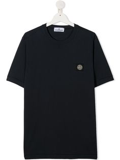 Stone Island Junior футболка с круглым вырезом и нашивкой-логотипом