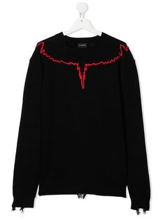 Marcelo Burlon County Of Milan Kids джемпер с эффектом потертости