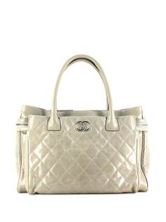 Chanel Pre-Owned стеганая сумка-тоут с логотипом CC