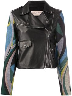Emilio Pucci байкерская куртка с абстрактным принтом