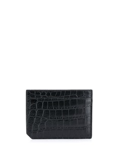 Saint Laurent картхолдер с тиснением под крокодила