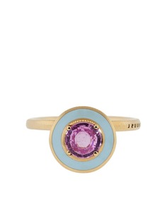 Selim Mouzannar кольцо из розового золота с эмалью и розовым сапфиром