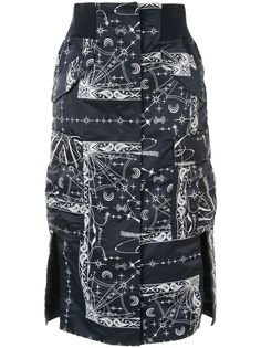 sacai юбка-карандаш с абстрактным принтом