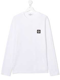 Stone Island Junior топ с нашивкой-логотипом