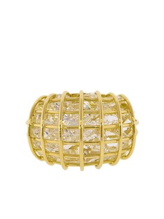 VERDURA кольцо Caged из желтого золота с кристаллами