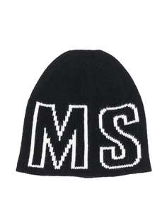 MSGM Kids трикотажная шапка бини с логотипом