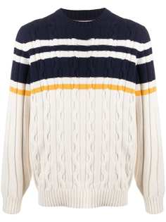 Brunello Cucinelli джемпер фактурной вязки в стиле колор-блок