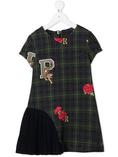 Lapin House платье в клетку с контрастной вставкой