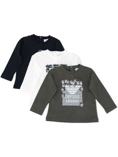 Emporio Armani Kids топ с длинными рукавами и графичным принтом