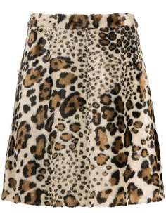 Steffen Schraut юбка А-силуэта с леопардовым принтом