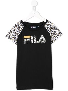 Fila Kids футболка с леопардовым принтом и логотипом