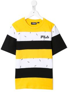 Fila Kids полосатая футболка с логотипом