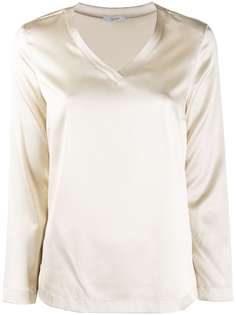Peserico блузка с V-образным вырезом и длинными рукавами