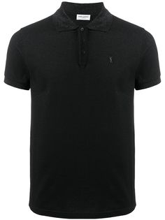 Saint Laurent рубашка поло с вышитым логотипом