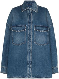 The Attico джинсовая рубашка оверсайз с эффектом потертости