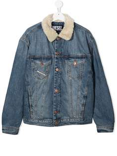 Diesel Kids джинсовая куртка с подкладкой из искусственной шерсти