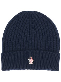 Moncler шапка бини с нашивкой-логотипом
