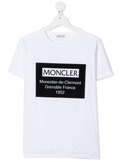 Moncler Enfant футболка с нашивкой-логотипом