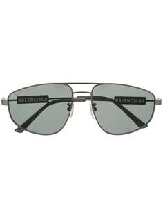 Balenciaga Eyewear солнцезащитные очки Tag Pilot в прямоугольной оправе