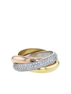 Cartier золотое кольцо Trinity среднего размера с бриллиантами pre-owned