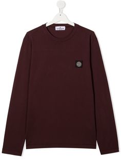 Stone Island Junior топ с длинными рукавами и нашивкой-логотипом