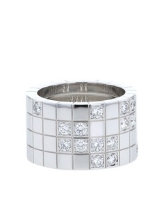 Cartier большое кольцо Lanière 2010-го года из белого золота с бриллиантами