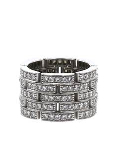 Cartier большое кольцо Maillon Panthère 2010-х годов из белого золота с бриллиантами pre-owned
