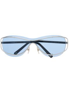 Chanel Pre-Owned солнцезащитные очки в овальной оправе