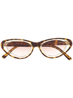 Prada Pre-Owned солнцезащитные очки 1990-х годов в оправе кошачий глаз черепаховой расцветки