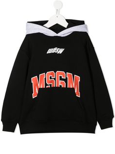 Msgm Kids худи в стиле колор-блок с логотипом