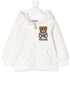 Moschino Kids худи Teddy Bear на молнии со вставками из шерпы