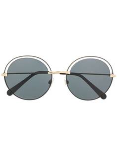 Dolce & Gabbana Eyewear солнцезащитные очки в круглой оправе с вырезами