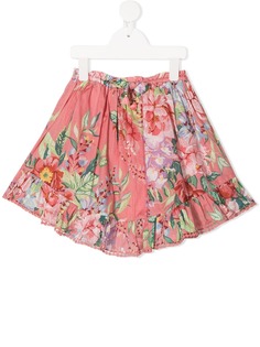 Zimmermann Kids юбка с оборками и цветочным принтом