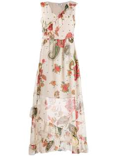 LIU JO платье с цветочным принтом и оборками