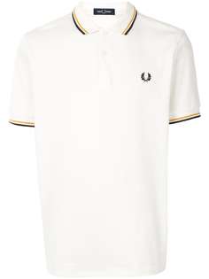 FRED PERRY рубашка поло с отделкой в полоску и логотипом