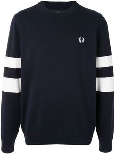 FRED PERRY пуловер с полосками и логотипом