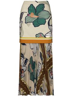 Silvia Tcherassi многослойная юбка макси с цветочным принтом